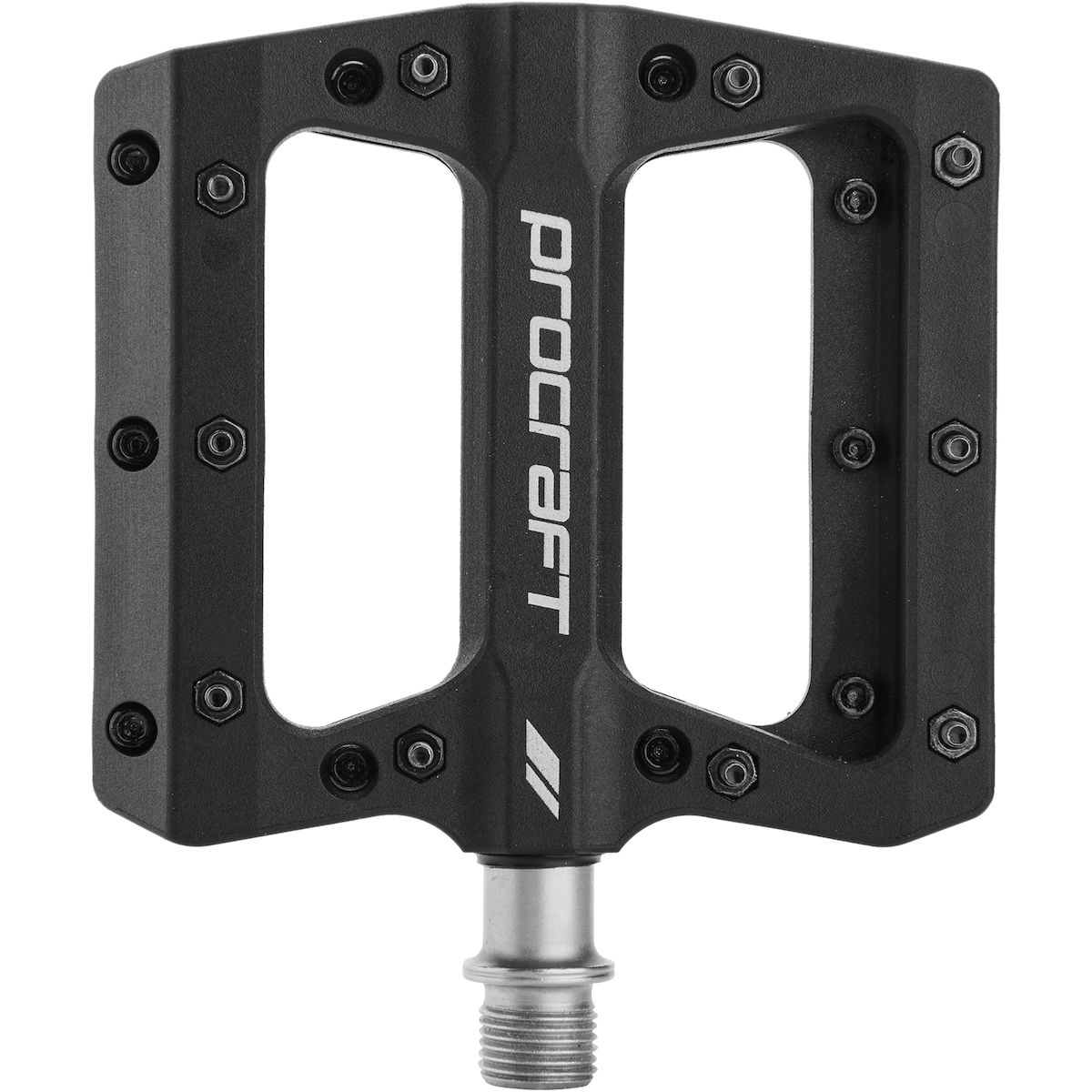 Pedal, Plattform, Aluminium, Schwarz, Gewindeachse