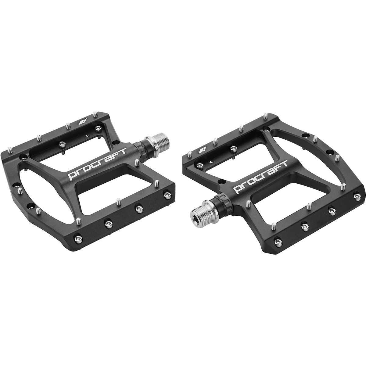 Pedals, Platform-Pedals, Clipless-free, Aluminium, Schwarz