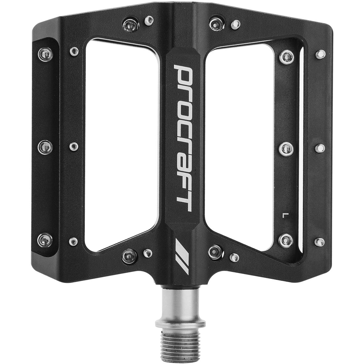 Pedal, Platform-Pedal, Aluminium, Schwarz, Gewindeachse