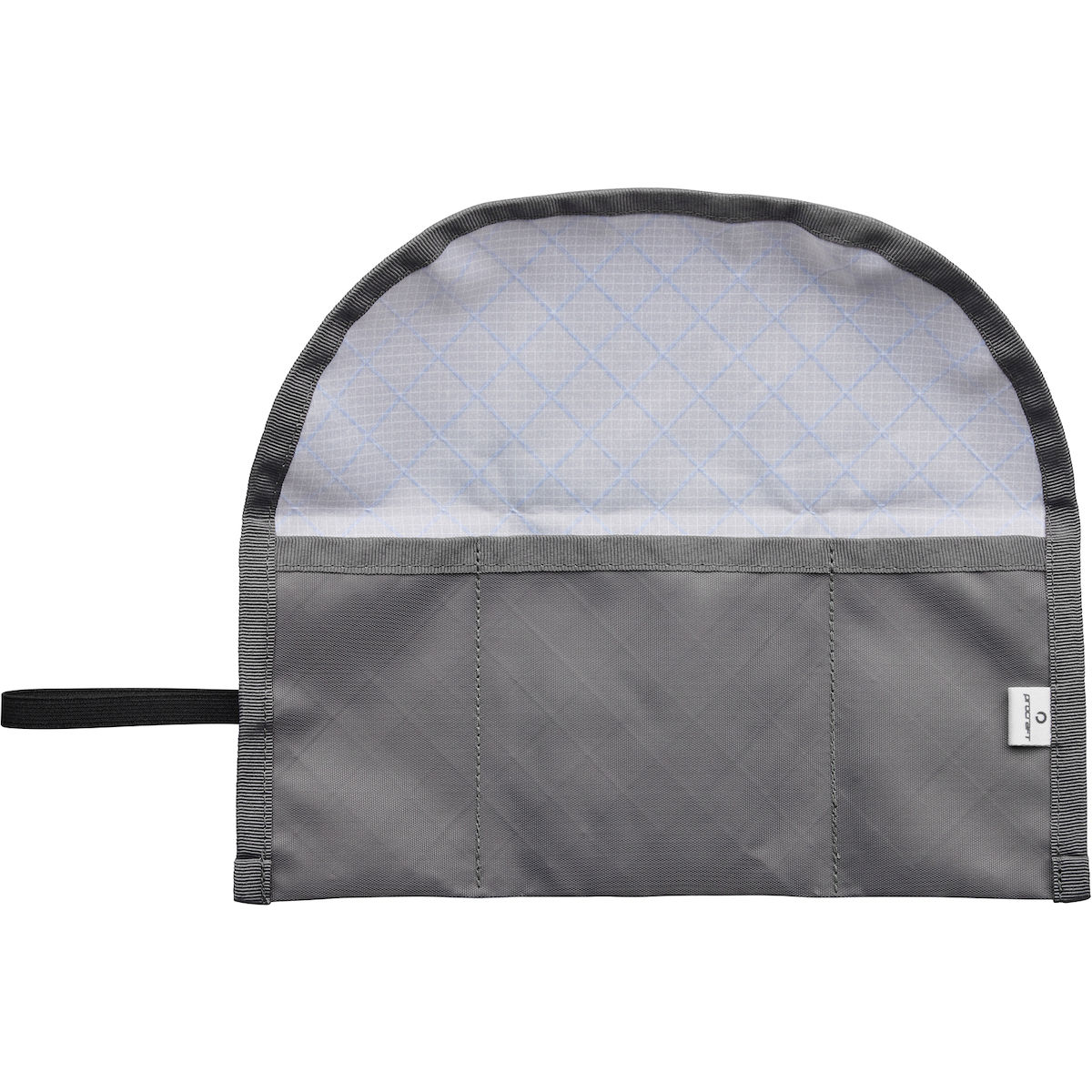 kosmetikpouch, Make-up Tasche, Halbmond-Form, grau, Reißverschluss Tasche