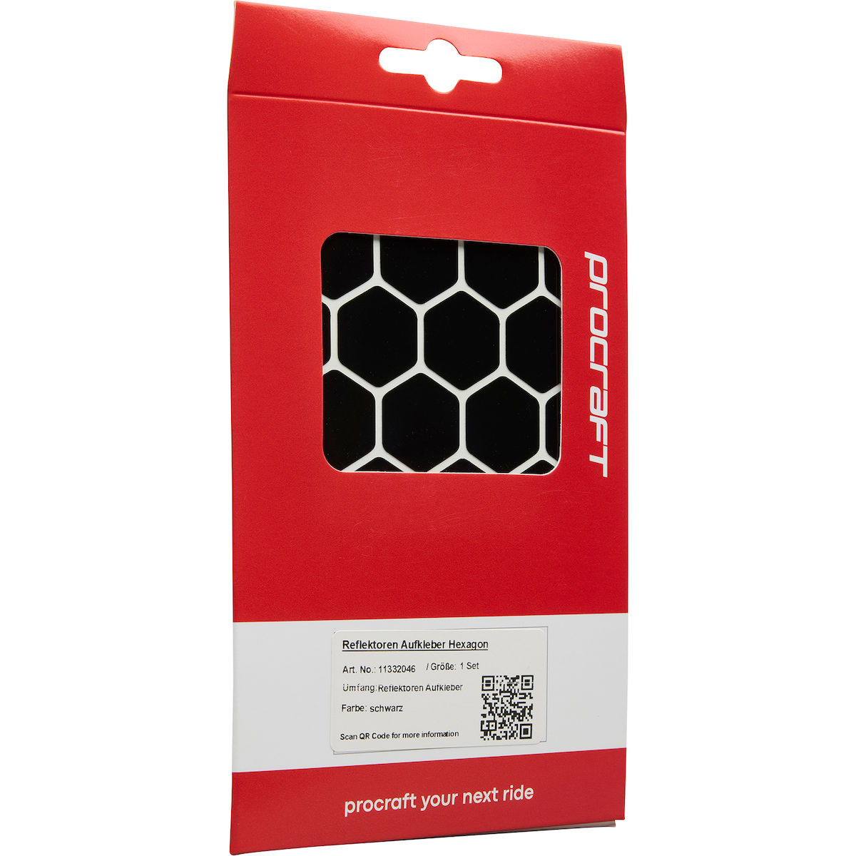 Hexagonmuster, Reflektierender Aufkleber, Fahrradzubehör, Schwarz-Weiß, Procraft
