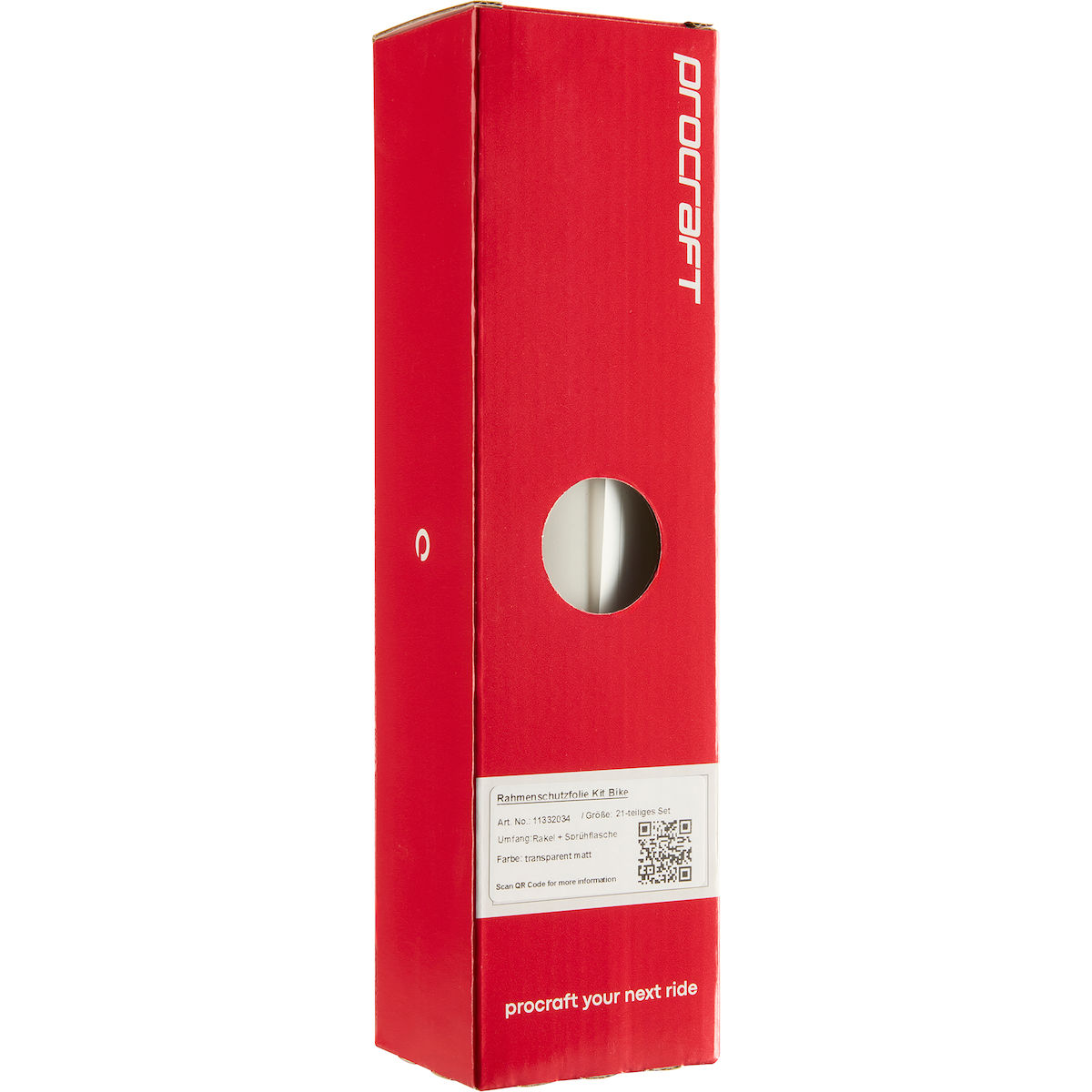 box, rot packaging, runde Aussparung, Fahrradzubehör, Procraft