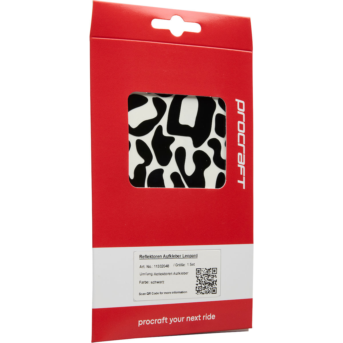 reflektor, aufkleber, leopard, muster, rotes packaging
