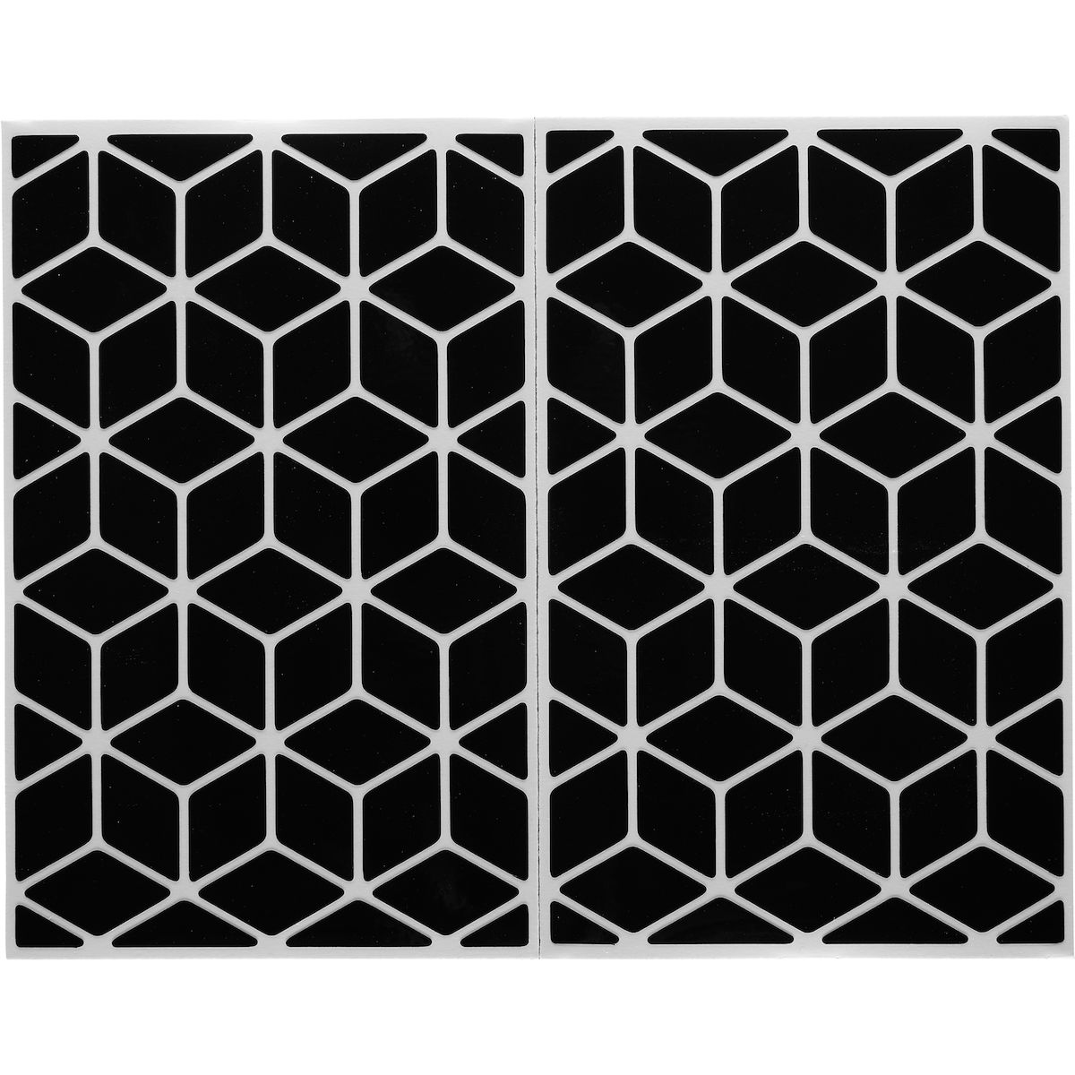 Hexagon Muster, Schwarze Fliesen, Geometrisch, Zweipanelig, Deko Fliese